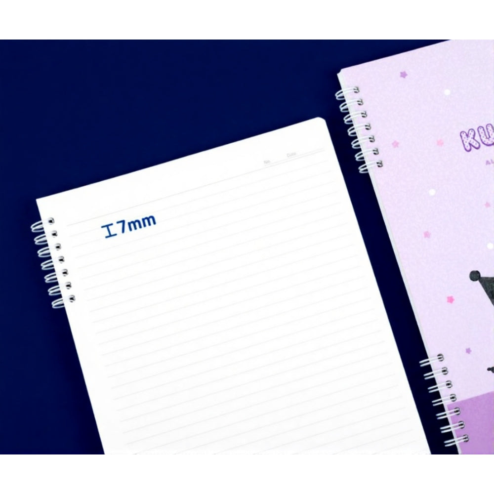 Sanrio Kuromi B5 2-tier Spiral Notebook, Purple