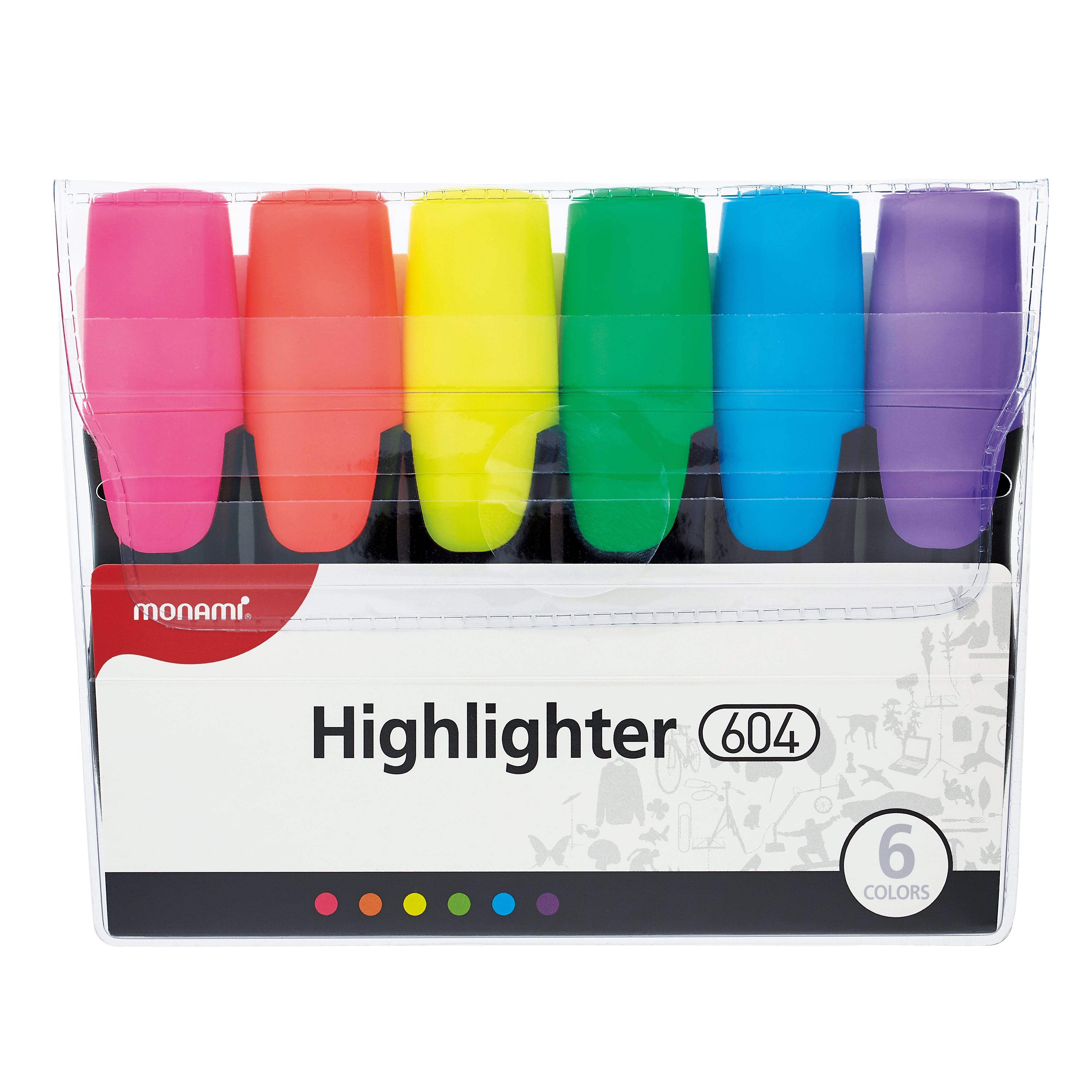 MONAMI HI-LIGHTER 604 PASTEL 6COL