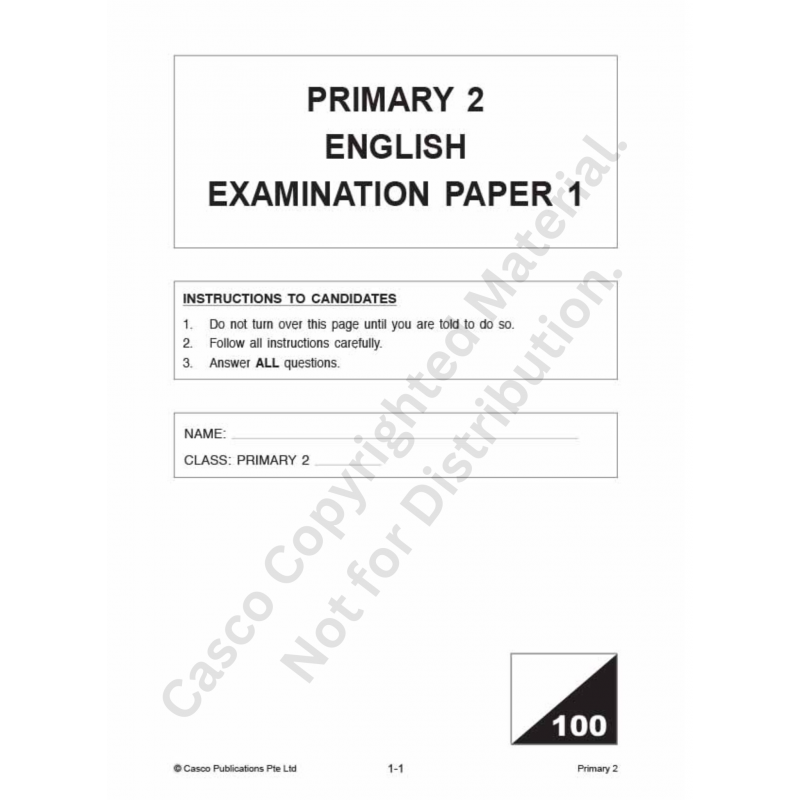 English Examination Papers Primary 2 (Pack)