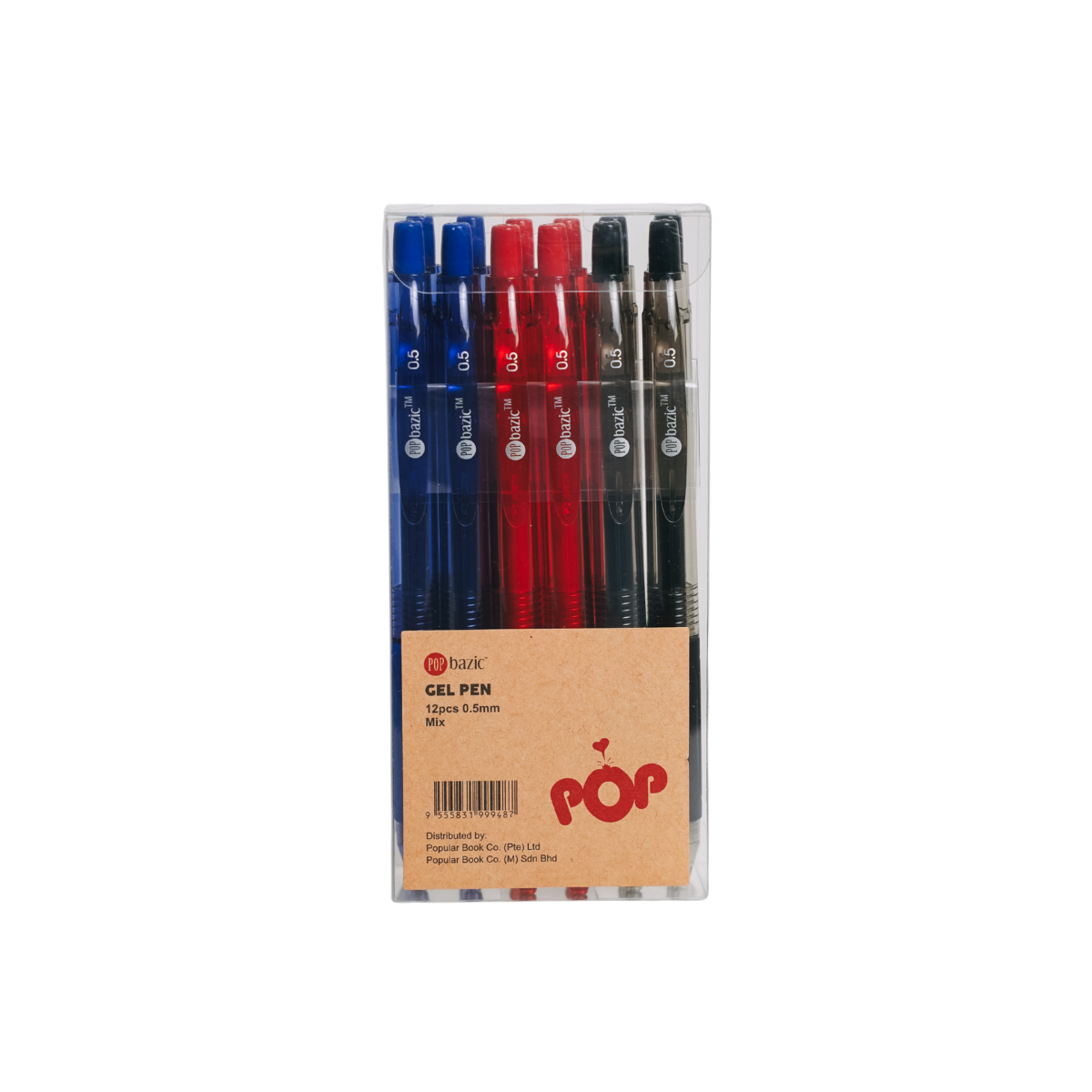 Pop Bazic Gel Pen 0.5mm 12s Mix