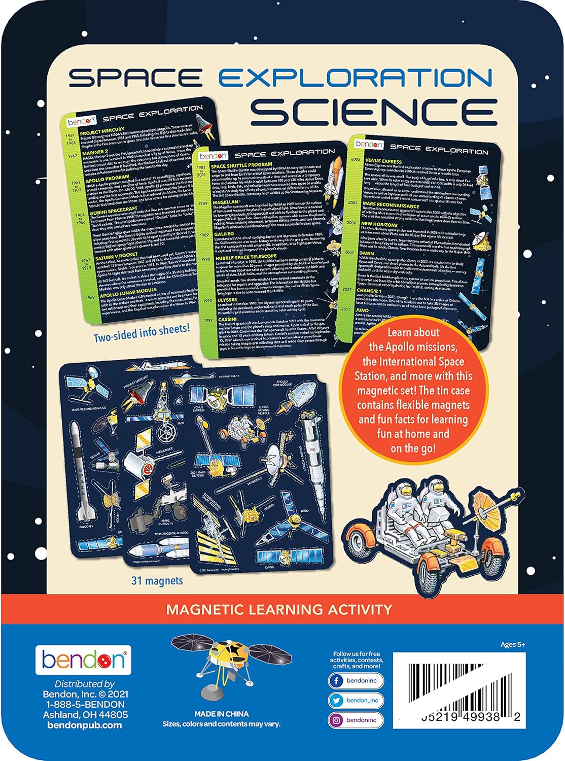 BENDON SPACE EXPLORATION SCIENCE MAGNETIC LEARNING ACTIVITY