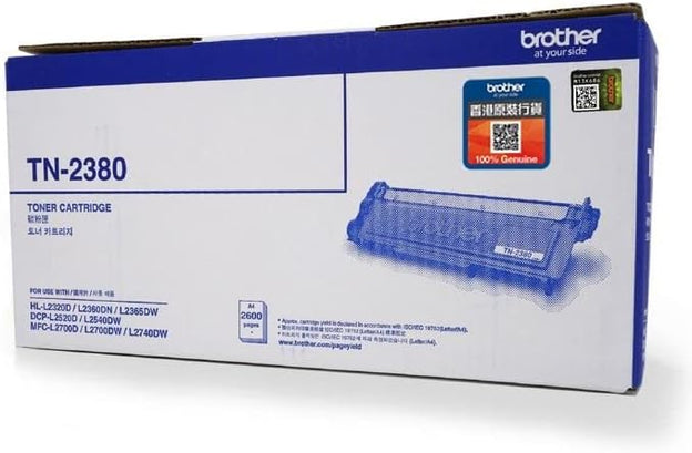 Brother TN-2380 ASA Original Toner Cartridge Compatible with DCP/HL/MFC, 2600 Pages, Black