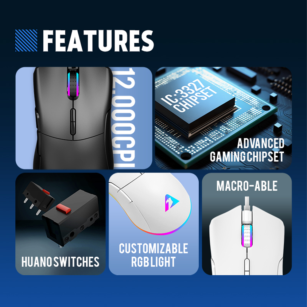 Armaggeddon Falcon V Stealth Gaming Mouse - White