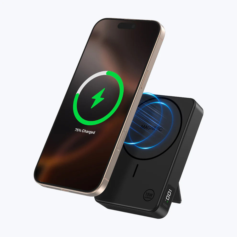 Mazer MagAir20 10000mAh Magnetic Wireless Power Bank - Black