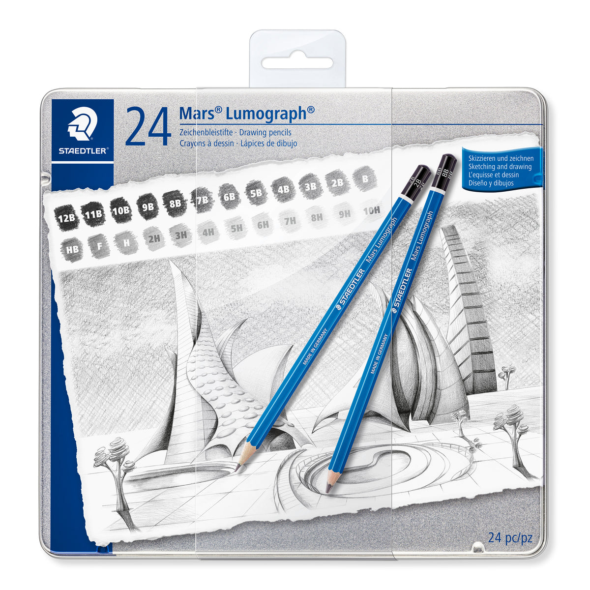STAEDTLER Mars® Lumograph® 100 Metal box set drawing pencil 24 pcs 
