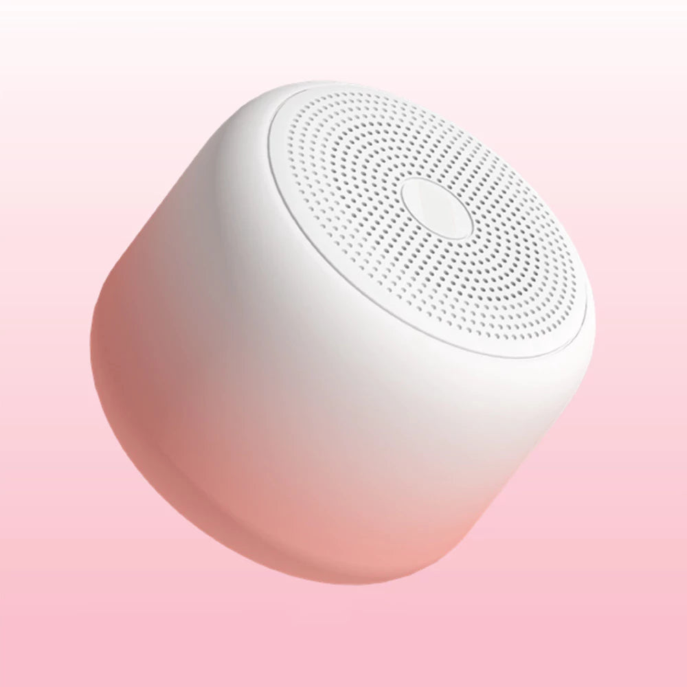 Alpha & Delta Play Mini Portable Bluetooth Speaker (White-Pink)