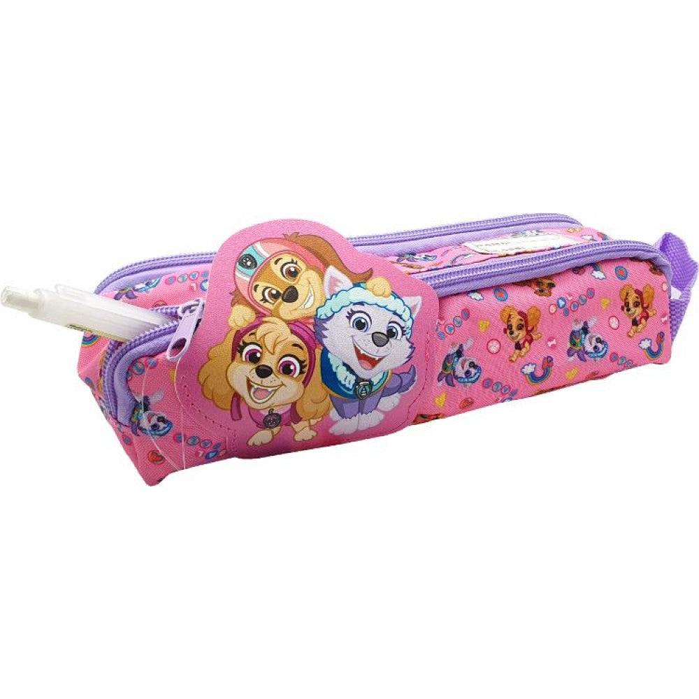 PAW PATROL DOUBLE ZIP PENCIL BAG PINK 