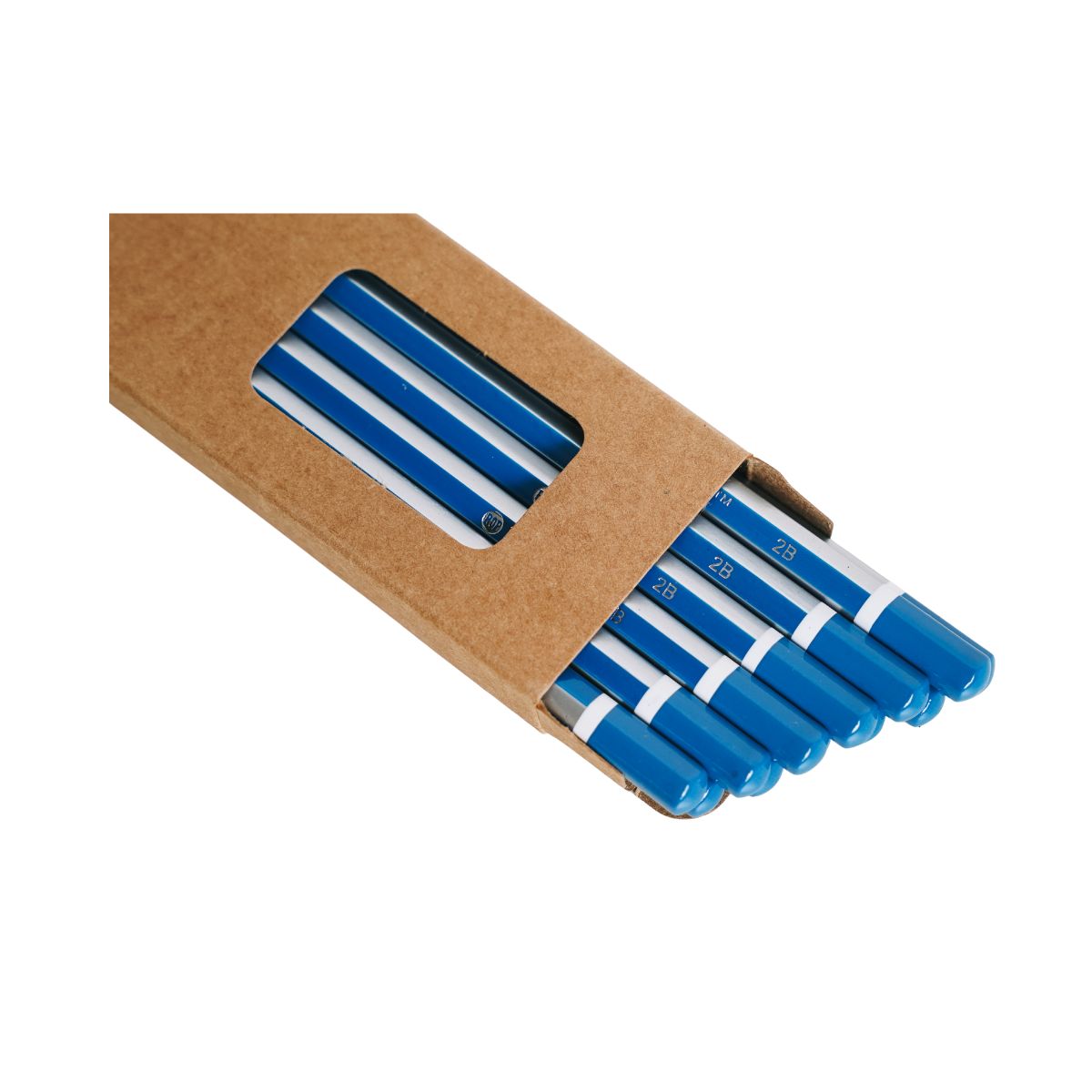 Pop Bazic 2B Pencils 1107 Blue/Silver (12-Pieaces)