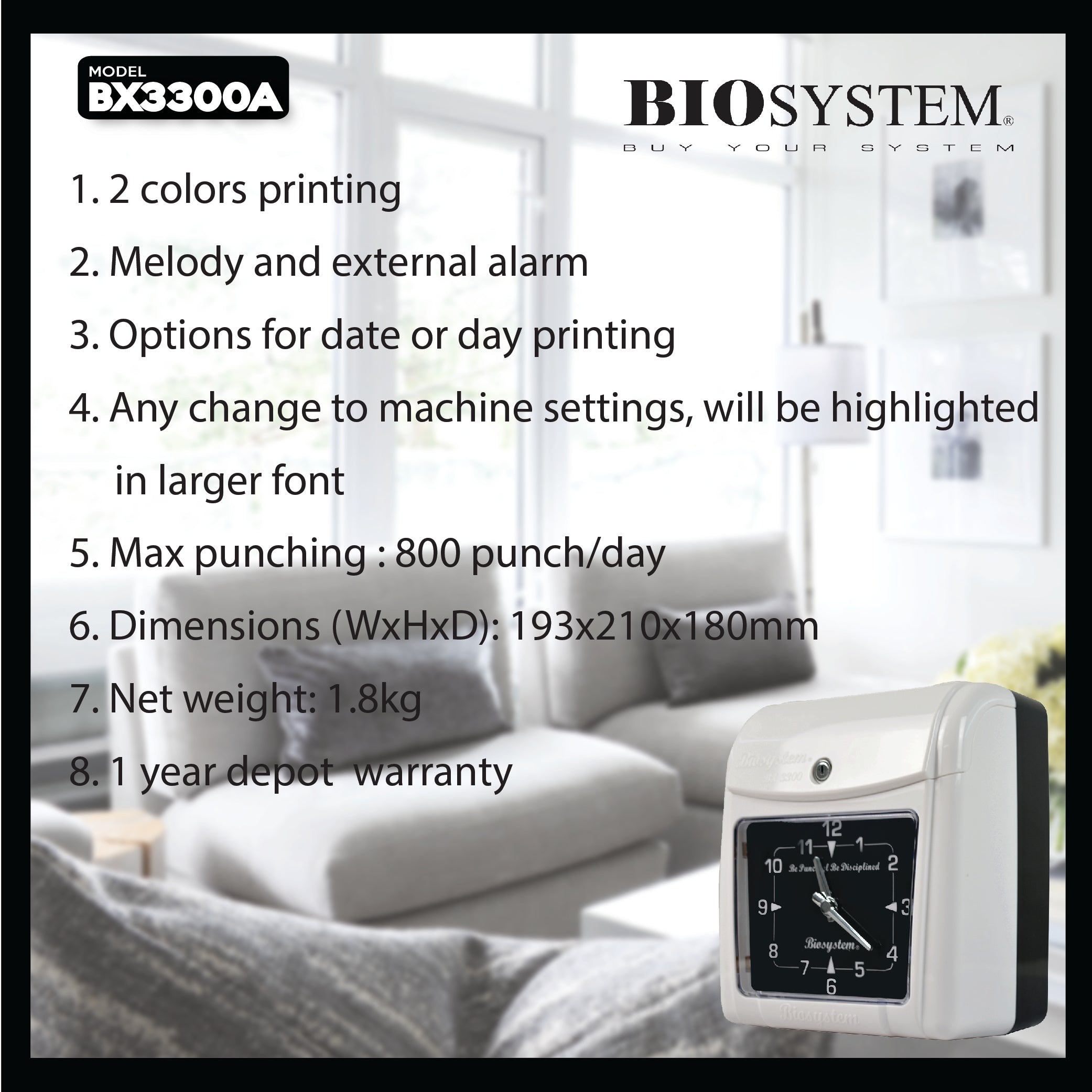 Biosystem Time Recorder Bx3300a