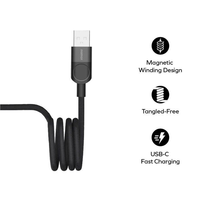 Momax DA57D USB-A to USB-C Magnetic Cable 66W (1M)