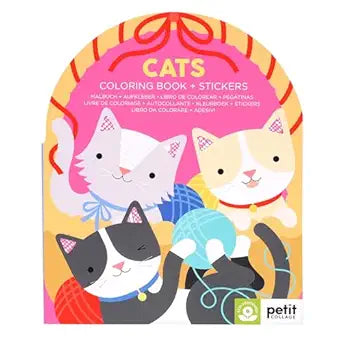 Cats Coloring Book + Stickers