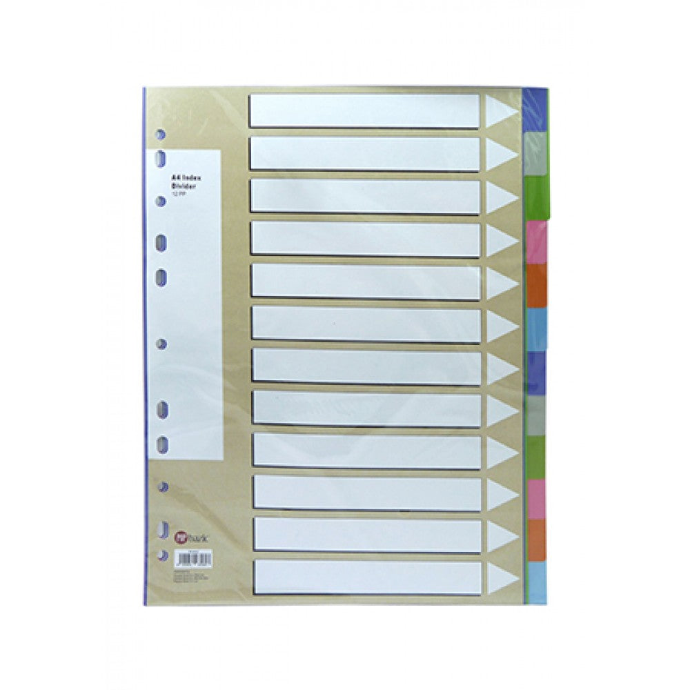 POP Bazic Colour PP Dividers A4 - 12 Colours