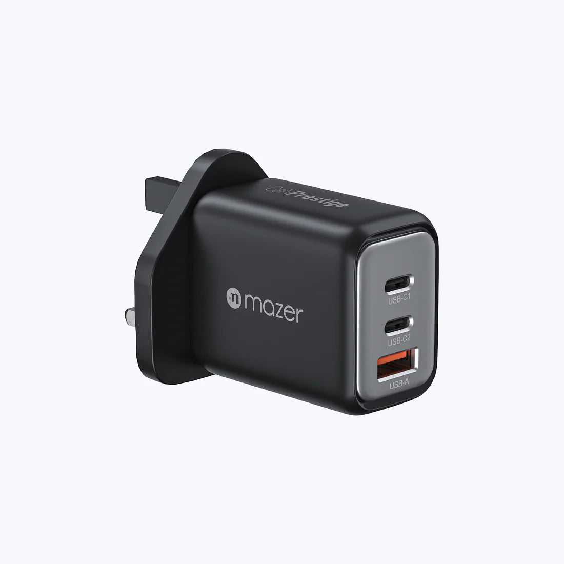 Mazer GaNPrestige 65W GaN Wall Charger (3 Ports) - Black