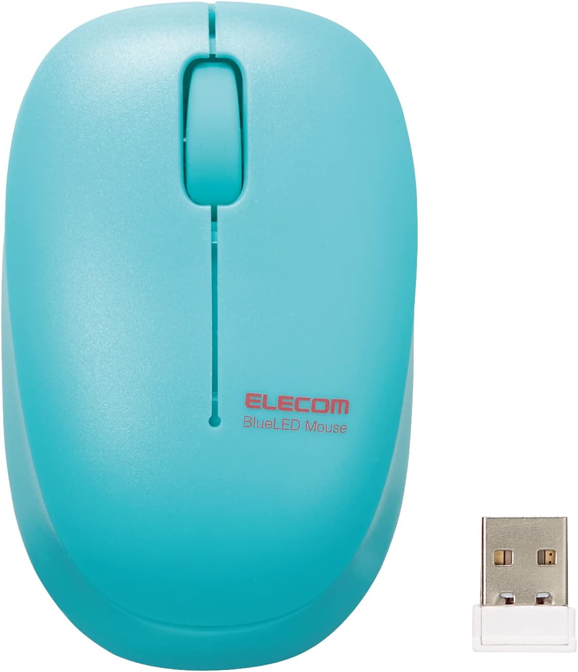 Elecom M-BL20DBSKGN Wireless Mouse, Quiet, Antibacterial, 3 Buttons, For Kids, Online Learning, Giga School, 2.4 GHz, Blue LED, Green