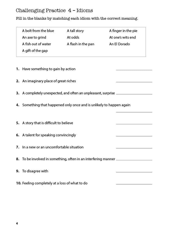 Primary 6 English: Challenging Vocabulary Practice
