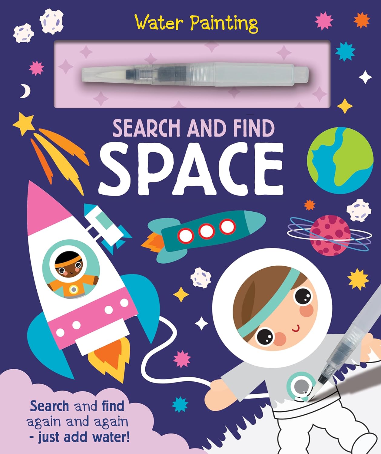 Search and Find Space (Water Painting Seek and Find) (Hardcover)