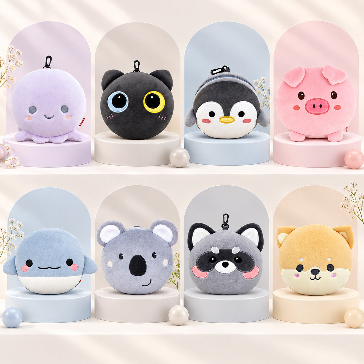  2 In 1 Plush Eye Mask And Head Rest Cushion - Raccoon 
