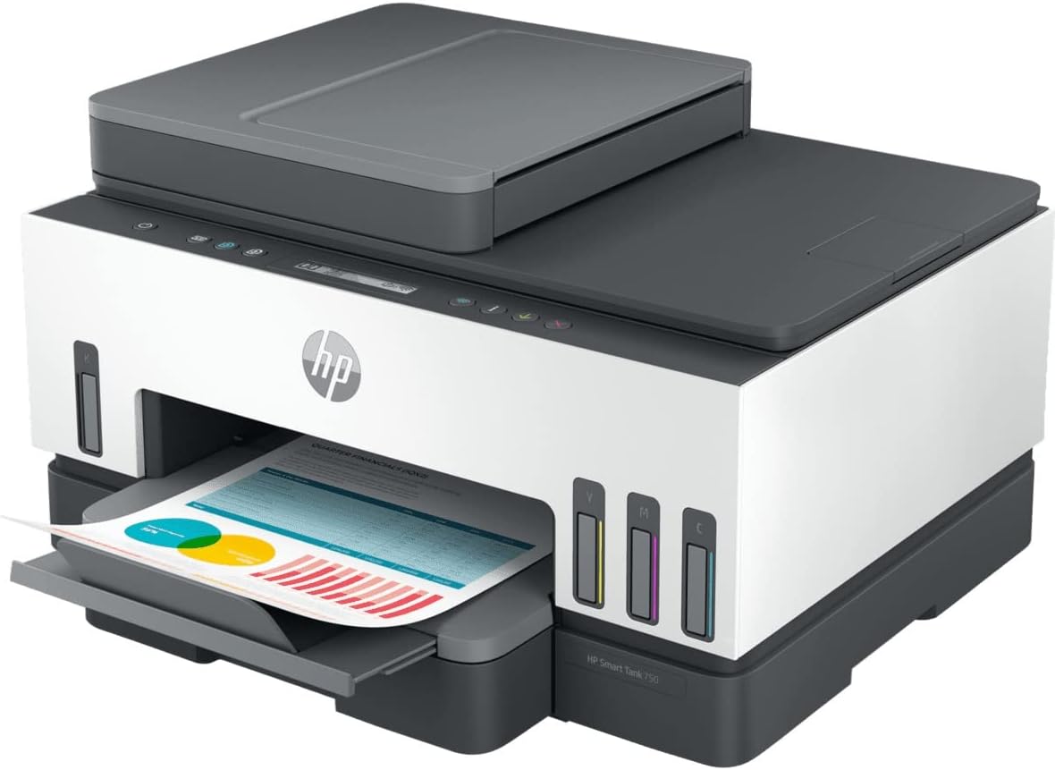 HP Smart Tank 750 - A4 All-in-One Wireless Smart Tank Color Duplex Printer. 2-sided print. black and white color