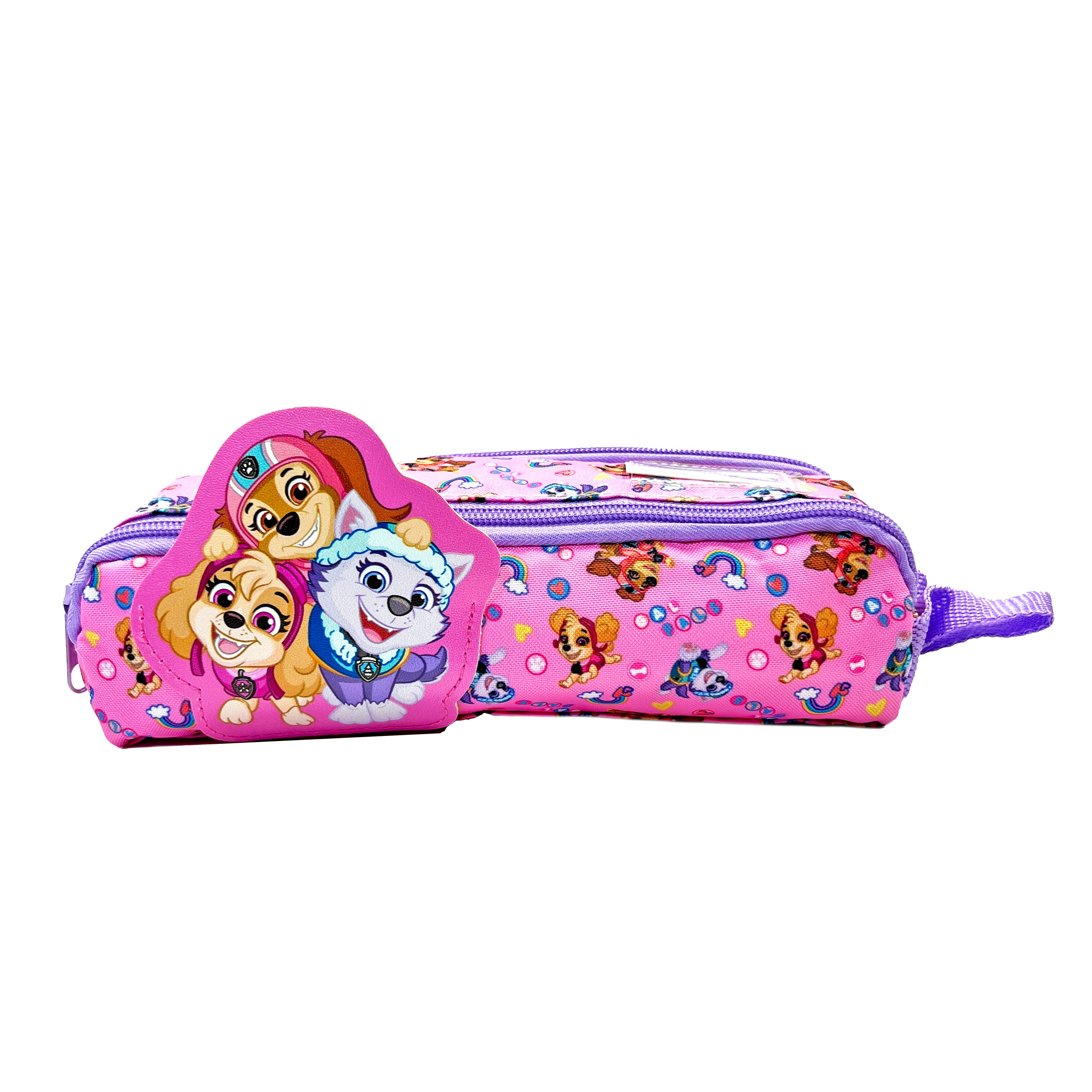 PAW PATROL DOUBLE ZIP PENCIL BAG PINK 