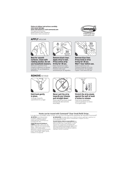 Command™ 17067CLR Clear Small Wire Hooks
