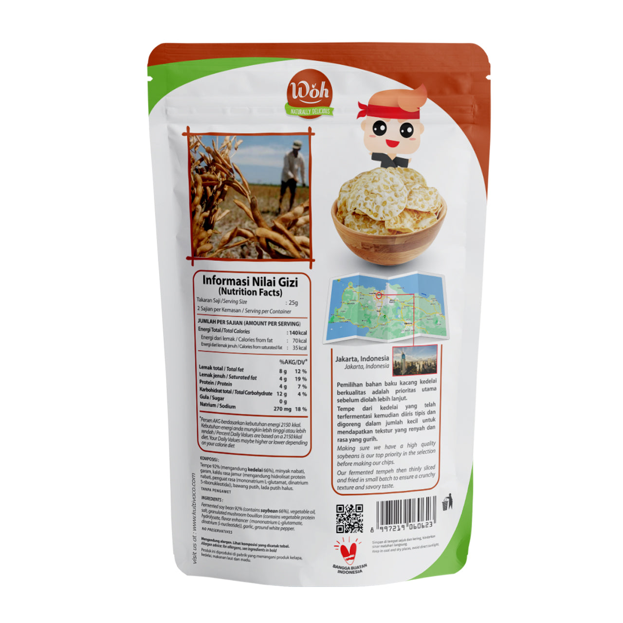 Woh Tempeh Chips 50g Original