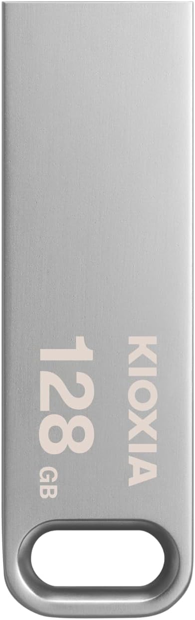 Kioxia LU366S128GG4 USB ThumbDrive U366 Slim Metal Flash Drive, USB 3.2, 128GB