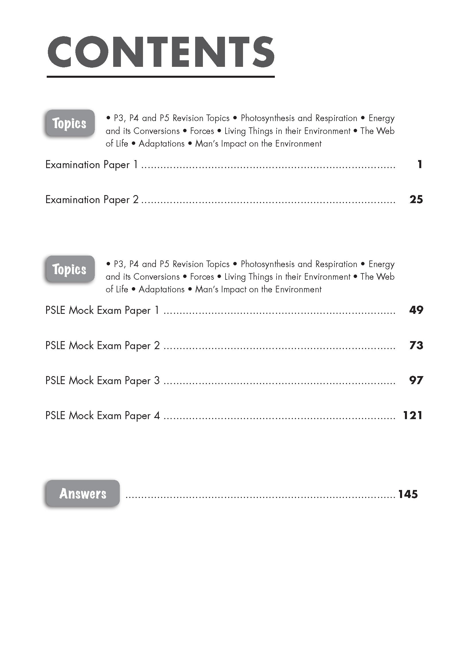 Primary 6 Top Science Examination Papers