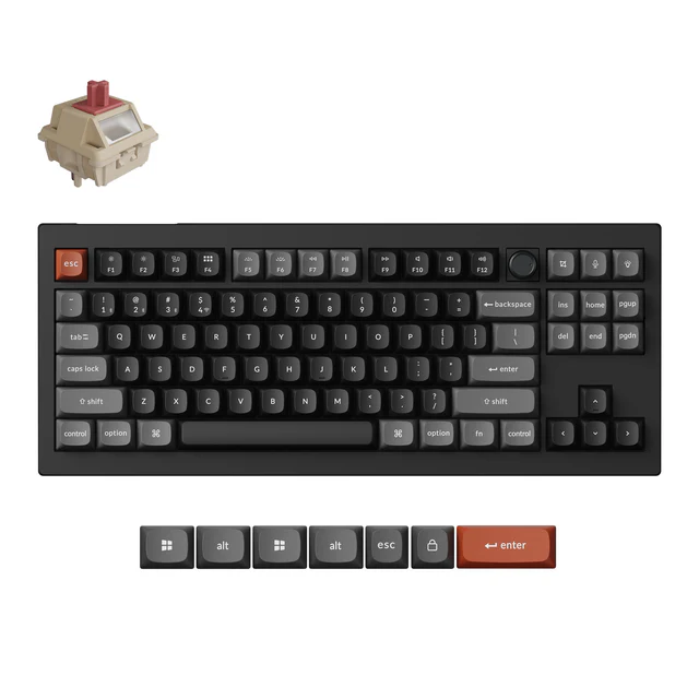 Keychron V3 Ultra 8K Wireless Custom Mechanical Keyboard - Red