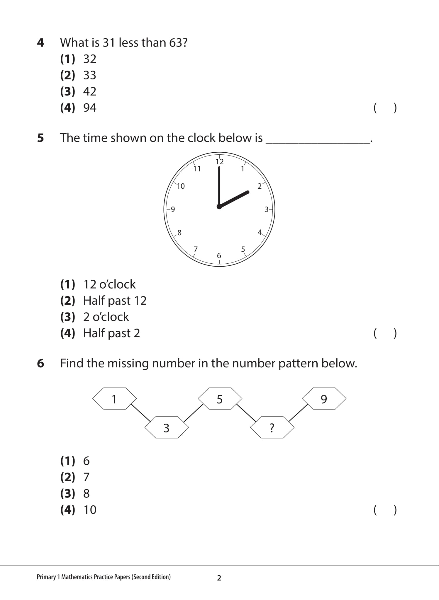 Primary 1 Mathematics Practice Papers Second Edition – Popular Book ...