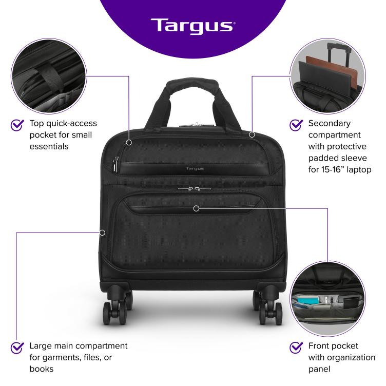 Targus 16” Transit 4-Wheel Rolling Laptop Case – Popular Book