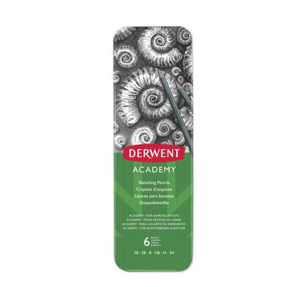 Derwent Academy Sketching Pencils (6) Tin