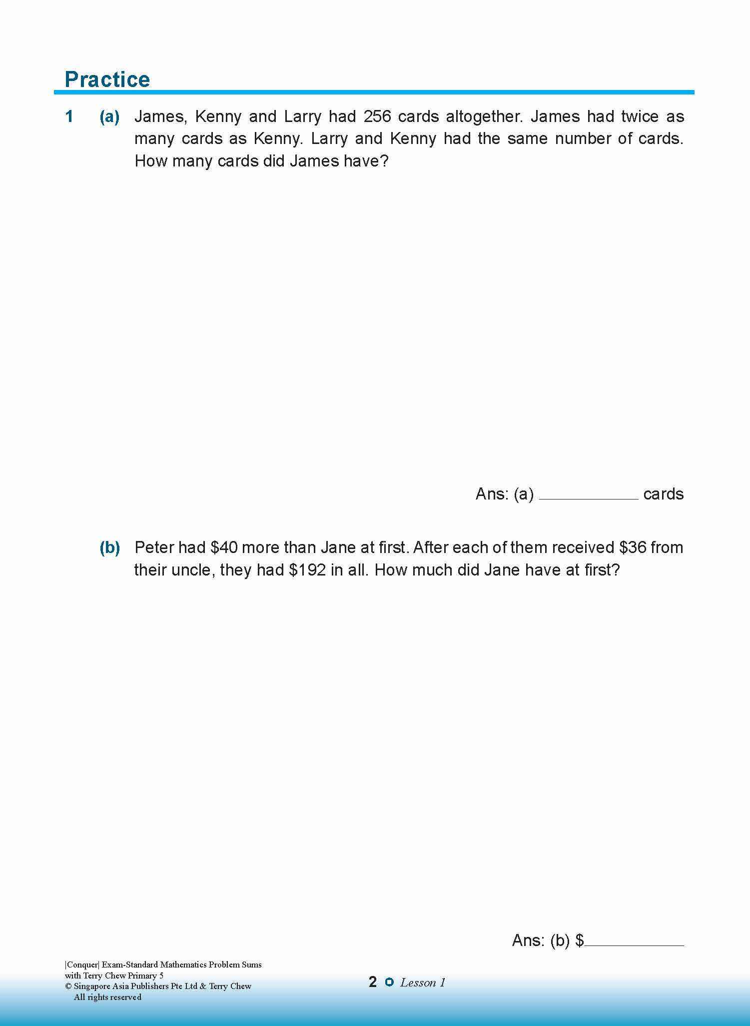 Primary 5 Conquer EXAM-STANDARD Mathematics PROBLEM SUMS with Terry Ch