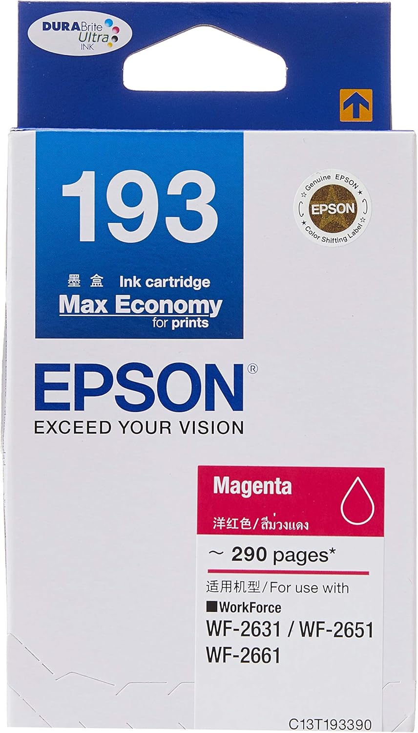 Epson T193 DuraBrite Ultra Ink, Magenta