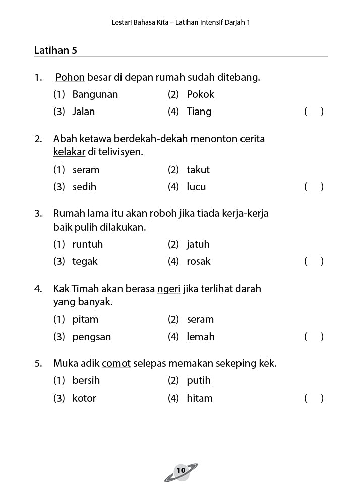 Primary 1 Lestari Bahasa Kita Latihan Intensif