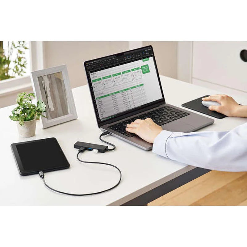  Elecom U3HC-H040PBK USB-C Hub 4 Ports 5GBPS