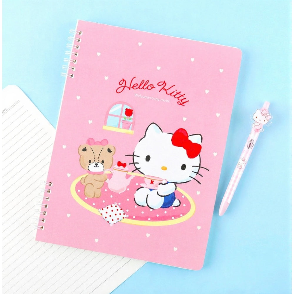Sanrio Hello Kitty B5 2-tier Spiral Notebook, Red