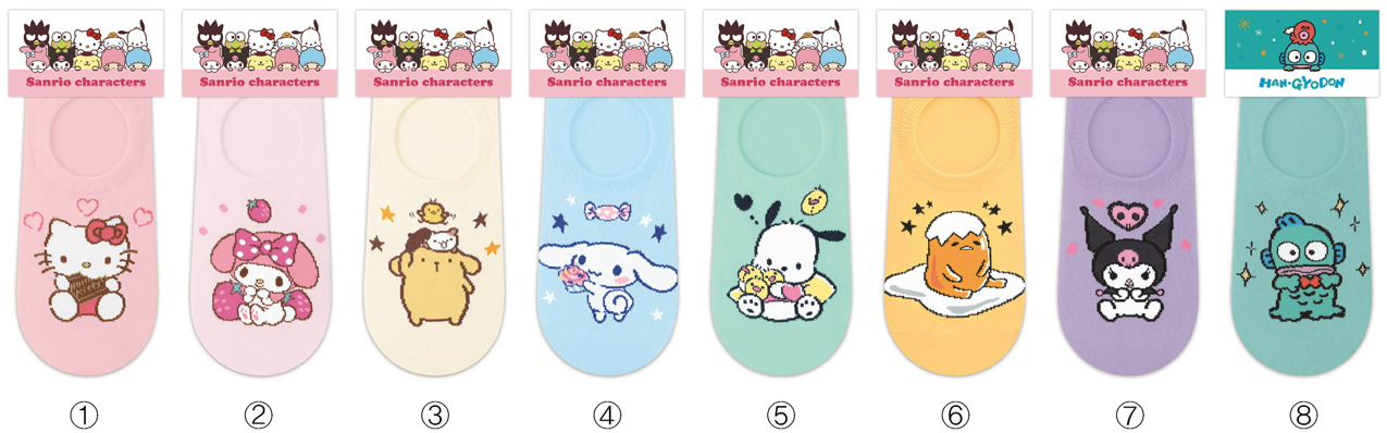 SANRIO TWINKLE STAR BOAT SOCKS - 8 HANGYODON