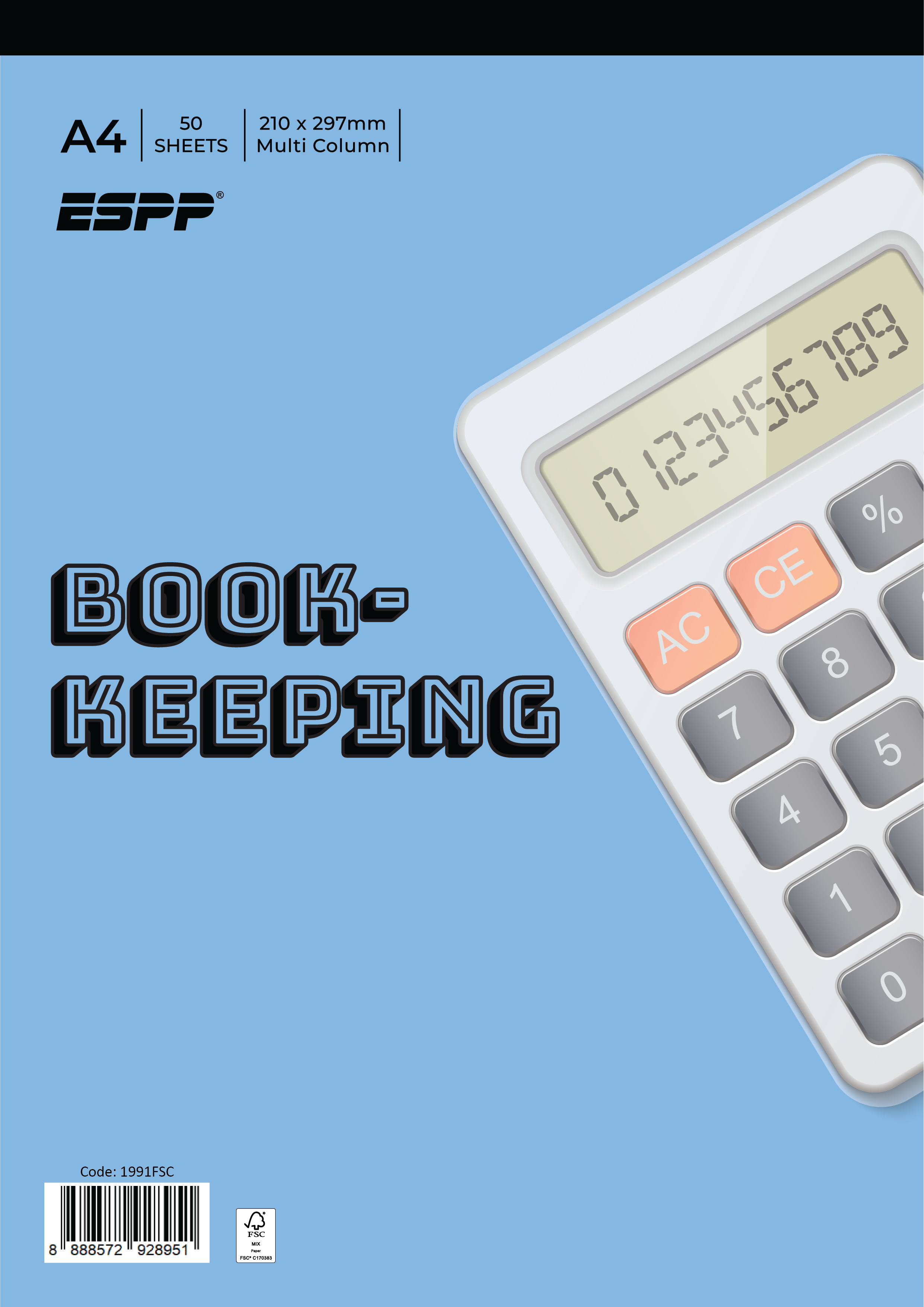 Espp A4 Book Keeping Pad A4 1991 50 Sheets