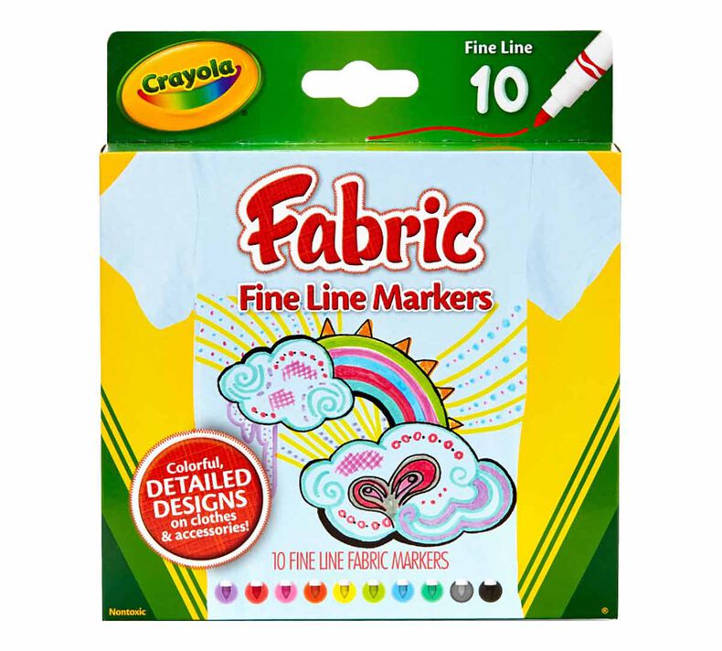 Crayola Fabric Markers 10'S Fine Line 588626