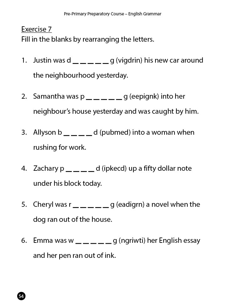 Pre-Primary Preparatory Course English Grammar