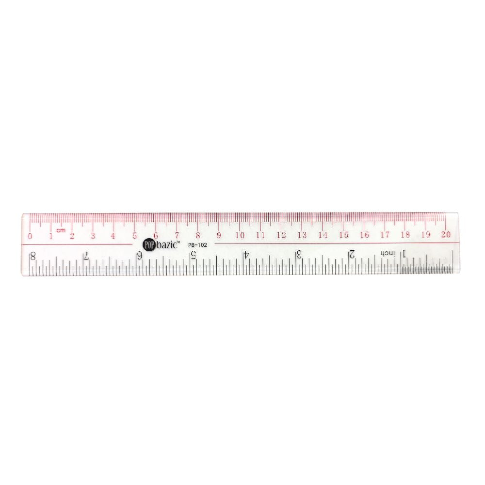 POP BAZIC Acrylic Ruler 20cm Pb-102