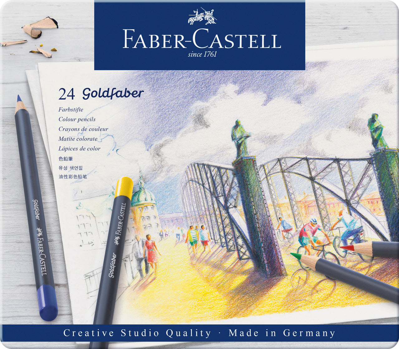 Faber-Castell Goldfaber Colour Pencils in Tin, 24 Colours-114724