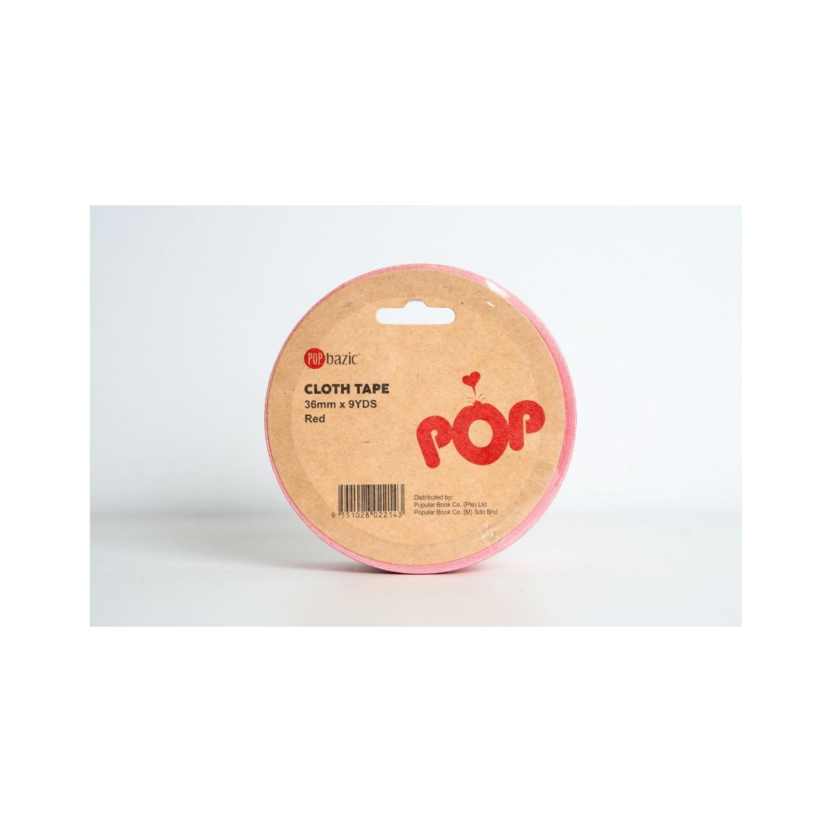 Pop Bazic Cloth Tape 36mm x 9 Yards - Red
