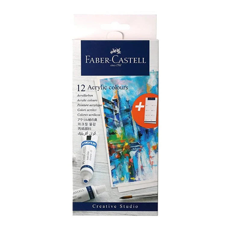 Faber-castell Creative Studio Acrylic Colour 9ml, 12 Colours-379012
