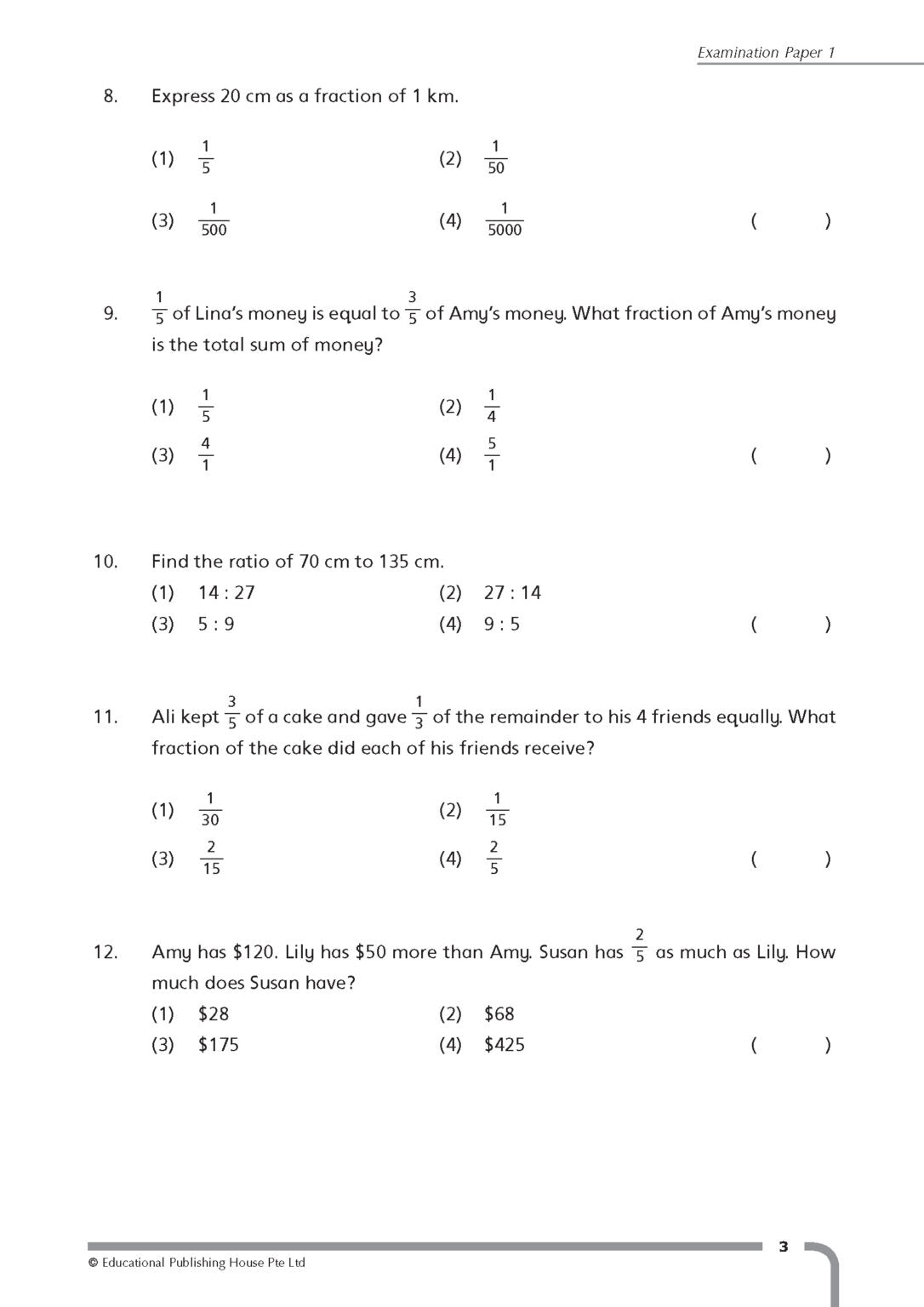 Primary 6 Top Maths Examination Papers