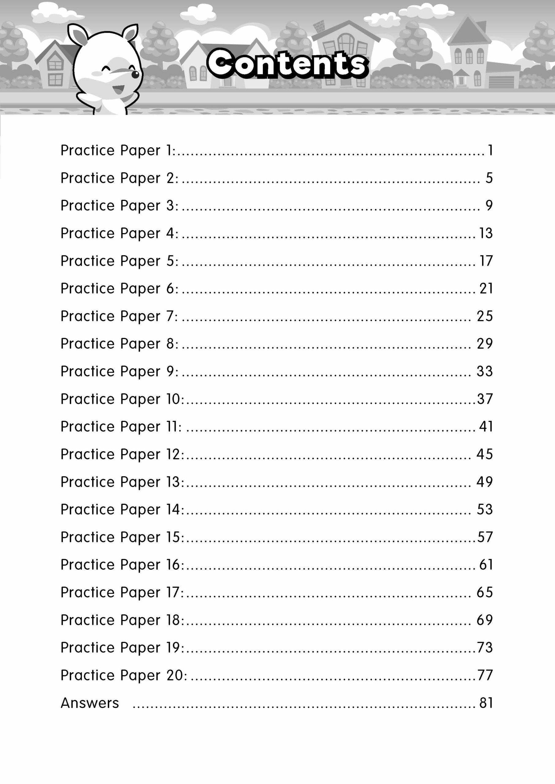 K2 On The Way To Primary 1 English Practice Paper 