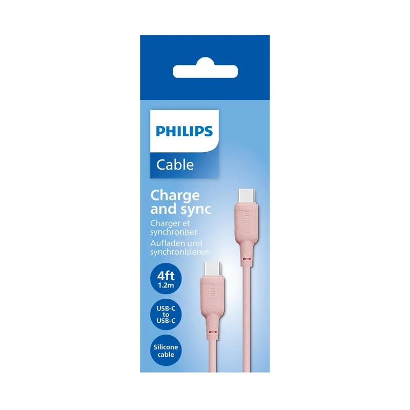 Philips DLC6541CP/00 100W USB-C to USB-C Cable 1.2M (Pink)
