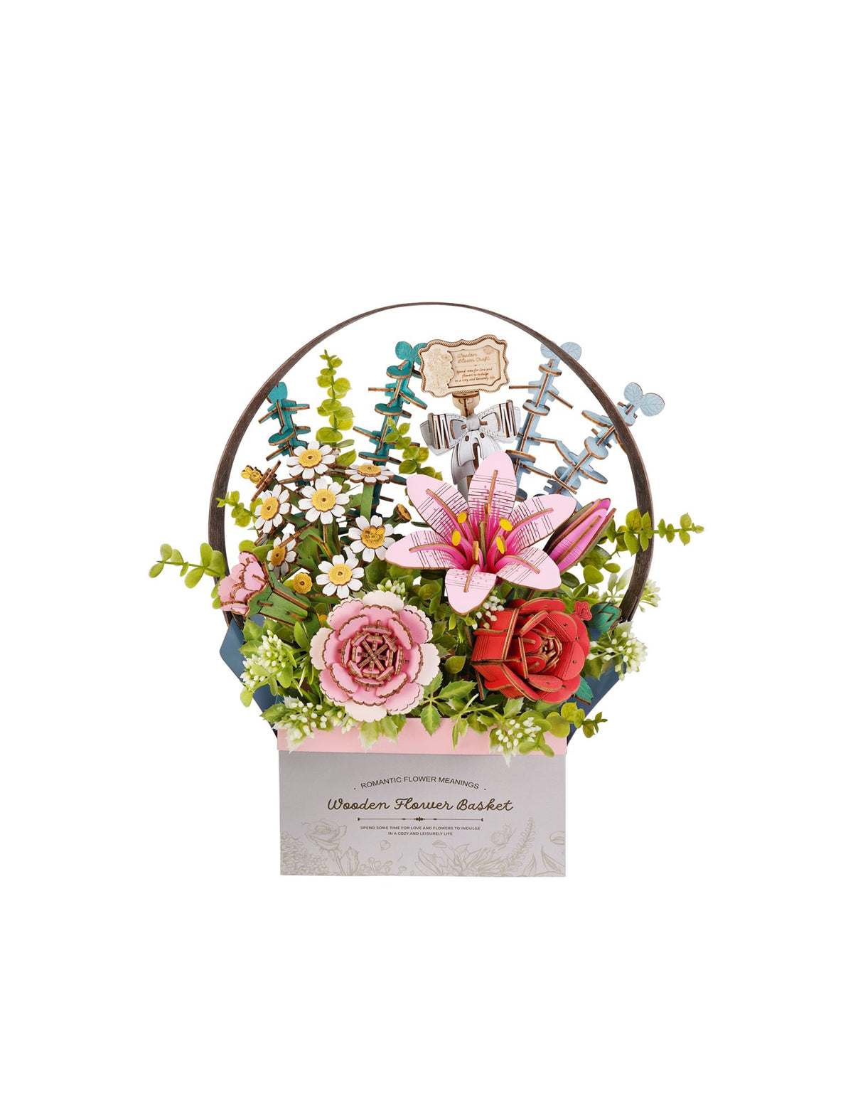 Uw Robotime Wooden Flower Basket