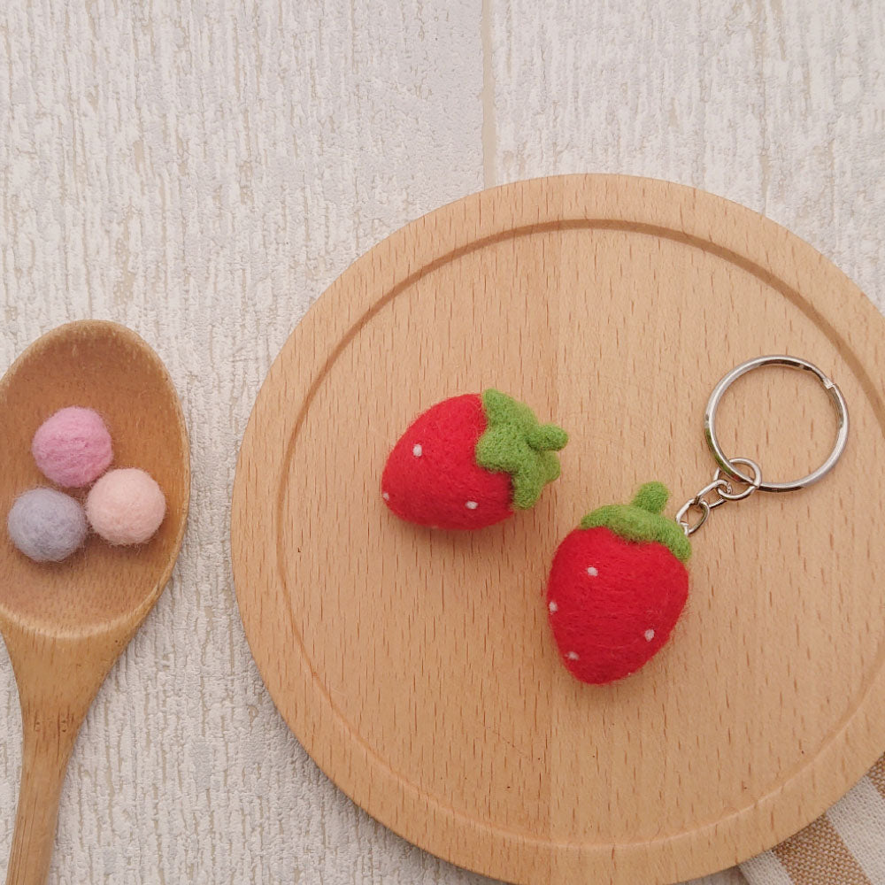 Diy Fruit Series Felting Kit - Strawberry