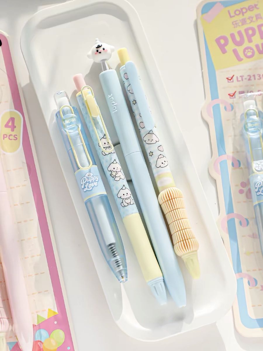 4Pcs 0.5mm Black Ink Writing Set – Blue